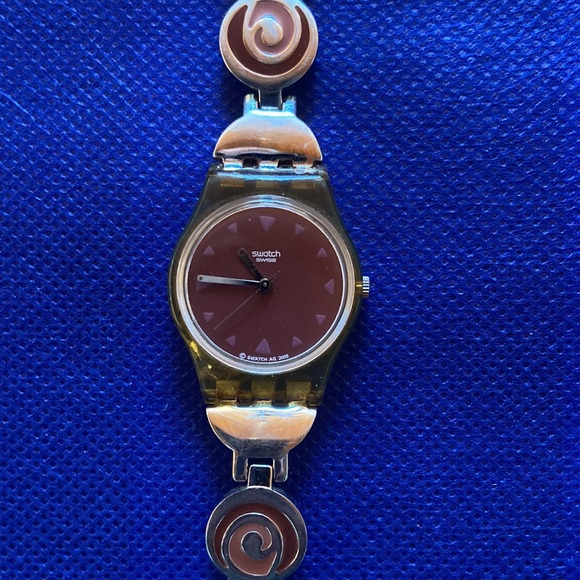 Vintage Swatch Watch. Stainless Metal Band with enamel. Great condition. - Picture 2 of 5